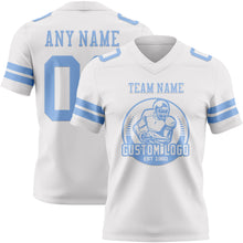 Load image into Gallery viewer, Custom White Light Blue Authentic Football Jersey