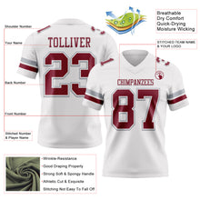 Laden Sie das Bild in den Galerie-Viewer, Custom White Crimson-Gray Authentic Football Jersey