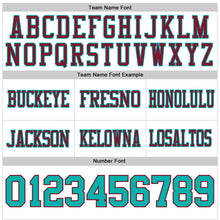 Load image into Gallery viewer, Custom White Aqua-Crimson Authentic Football Jersey