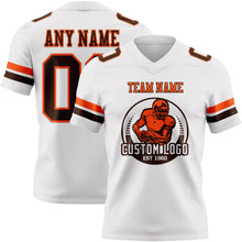 Load image into Gallery viewer, Custom White Brown-Orange Authentic Football Jersey