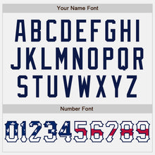 Load image into Gallery viewer, Custom White USA Flag-Navy Authentic Baseball Jersey