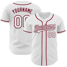 Charger l'image dans la galerie, Custom White Crimson Authentic Baseball Jersey