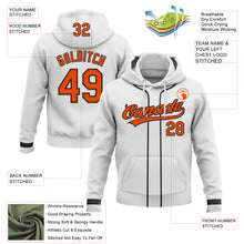 Load image into Gallery viewer, Custom Stitched White Orange-Black Baseball Pullover Sweatshirt Hoodie