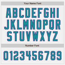 Load image into Gallery viewer, Custom White Teal-Purple Authentic Baseball Jersey