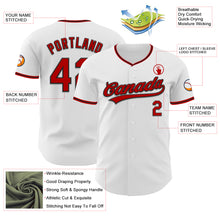 Load image into Gallery viewer, Custom White Red-Black Authentic Baseball Jersey