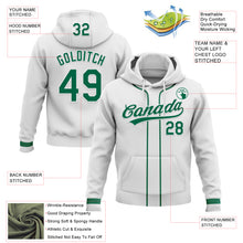 Load image into Gallery viewer, Custom Stitched White Kelly Green-White Baseball Pullover Sweatshirt Hoodie