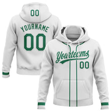 Load image into Gallery viewer, Custom Stitched White Kelly Green-White Baseball Pullover Sweatshirt Hoodie