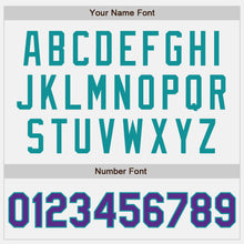 Load image into Gallery viewer, Custom Stitched White Purple-Teal Baseball Pullover Sweatshirt Hoodie