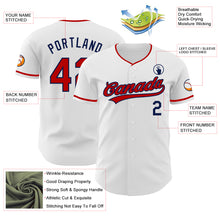 Загрузить изображение в средство просмотра галереи, Custom White Red-Navy Authentic Baseball Jersey