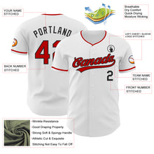 Load image into Gallery viewer, Custom White Red-Black Authentic Baseball Jersey