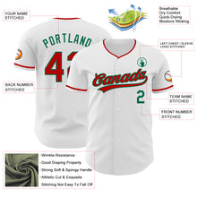 Load image into Gallery viewer, Custom White Red-Kelly Green Authentic Baseball Jersey