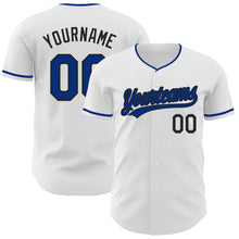 Charger l'image dans la galerie, Custom White Royal-Black Authentic Baseball Jersey