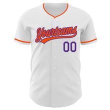 Charger l'image dans la galerie, Custom White Orange-Purple Authentic Baseball Jersey