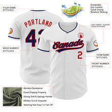 Charger l'image dans la galerie, Custom White Navy-Red Authentic Baseball Jersey