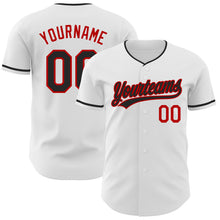 Laden Sie das Bild in den Galerie-Viewer, Custom White Black-Red Authentic Baseball Jersey