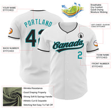 Charger l'image dans la galerie, Custom White Black-Teal Authentic Baseball Jersey