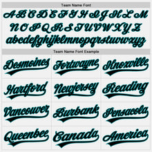 Charger l'image dans la galerie, Custom White Black-Teal Authentic Baseball Jersey