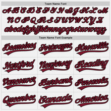 Charger l'image dans la galerie, Custom White Maroon-Black Authentic Baseball Jersey