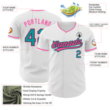 Charger l'image dans la galerie, Custom White Teal Black-Pink Authentic Baseball Jersey