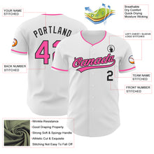 Charger l'image dans la galerie, Custom White Pink-Black Authentic Baseball Jersey