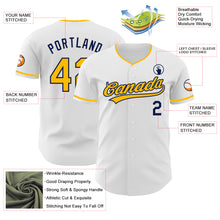 Загрузить изображение в средство просмотра галереи, Custom White Gold-Navy Authentic Baseball Jersey