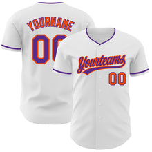Загрузить изображение в средство просмотра галереи, Custom White Purple-Orange Authentic Baseball Jersey