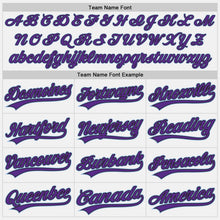 Charger l'image dans la galerie, Custom White Purple Black-Light Blue Authentic Baseball Jersey