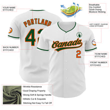 Charger l'image dans la galerie, Custom White Green-Orange Authentic Baseball Jersey