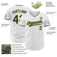 Laden Sie das Bild in den Galerie-Viewer, Custom White Green-Old Gold Authentic Baseball Jersey