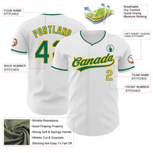 Load image into Gallery viewer, Custom White Kelly Green-Gold Authentic Baseball Jersey