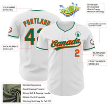 Charger l'image dans la galerie, Custom White Kelly Green-Orange Authentic Baseball Jersey