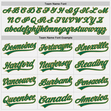 Charger l'image dans la galerie, Custom White Kelly Green-Old Gold Authentic Baseball Jersey
