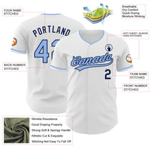 Загрузить изображение в средство просмотра галереи, Custom White Light Blue-Navy Authentic Baseball Jersey