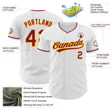 Charger l'image dans la galerie, Custom White Crimson-Gold Authentic Baseball Jersey