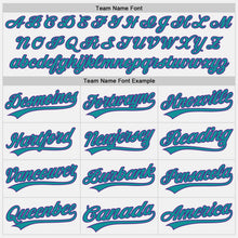 Charger l'image dans la galerie, Custom White Teal-Purple Authentic Baseball Jersey