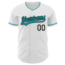 Charger l'image dans la galerie, Custom White Teal-Black Authentic Baseball Jersey