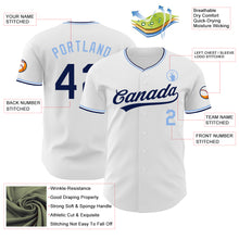 Charger l'image dans la galerie, Custom White Navy-Light Blue Authentic Baseball Jersey