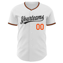 Load image into Gallery viewer, Custom White Black-Orange Authentic Baseball Jersey