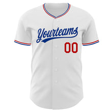 Charger l'image dans la galerie, Custom White Royal-Red Authentic Baseball Jersey