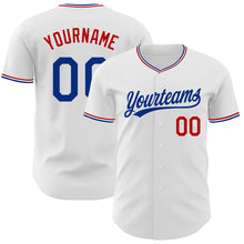 Charger l'image dans la galerie, Custom White Royal-Red Authentic Baseball Jersey