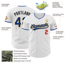 Charger l'image dans la galerie, Custom White Fire Red Royal-Old Gold Authentic Baseball Jersey