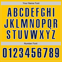 Laden Sie das Bild in den Galerie-Viewer, Custom Yellow Navy-White Authentic Baseball Jersey