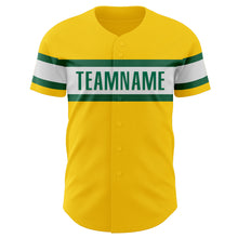 Laden Sie das Bild in den Galerie-Viewer, Custom Yellow Kelly Green-White Authentic Baseball Jersey
