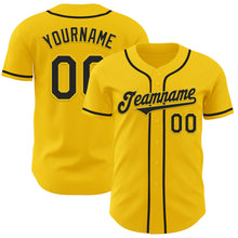 Загрузить изображение в средство просмотра галереи, Custom Yellow Black Authentic Baseball Jersey