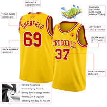 Charger l'image dans la galerie, Custom Yellow Red-White Authentic Basketball Jersey
