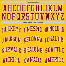 Laden Sie das Bild in den Galerie-Viewer, Custom Yellow Maroon-White Authentic Basketball Jersey