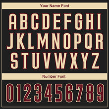 Load image into Gallery viewer, Custom Black Crimson-City Cream Authentic Baseball Jersey