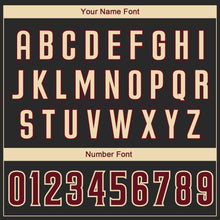 Загрузить изображение в средство просмотра галереи, Custom Black Crimson-City Cream Authentic Baseball Jersey