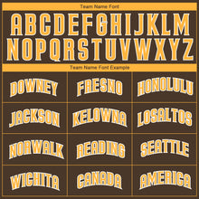Load image into Gallery viewer, Custom Brown Gold-White Authentic Baseball Jersey
