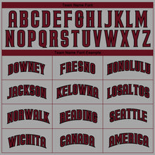 Загрузить изображение в средство просмотра галереи, Custom Gray Black-Crimson Authentic Baseball Jersey